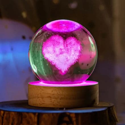 Love-Engraved 3D Crystal Orb
