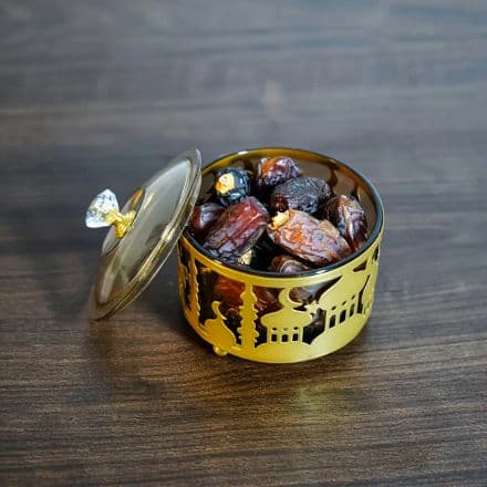 Handcrafted Metal Jar with Islamic Designs